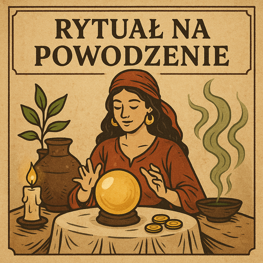 Kobieta trzymająca ręce nad magiczną kulą – rytuał na powodzenie i przyciągnięcie szczęścia